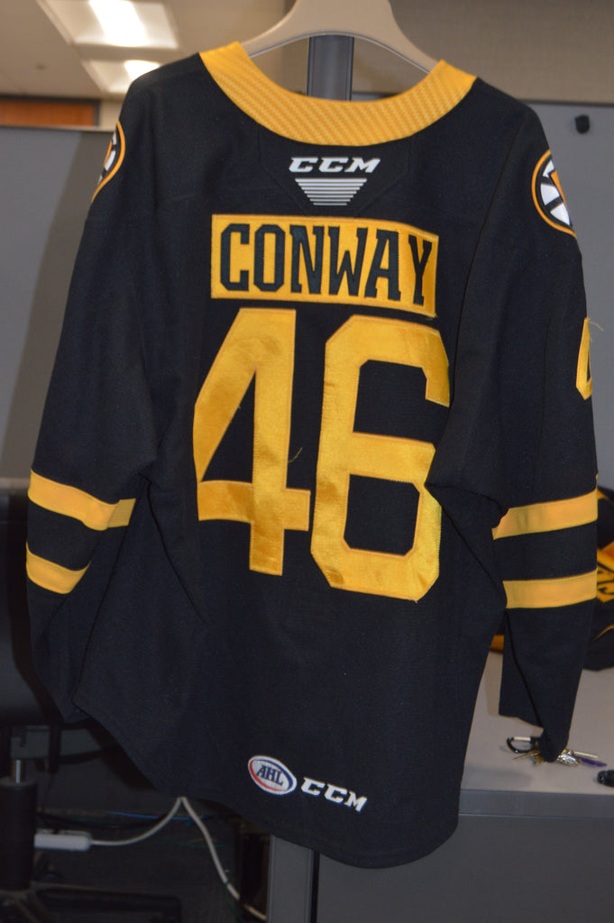 46 Scott Conway 2019-20 Game Worn Black Jersey – Providence Bruins