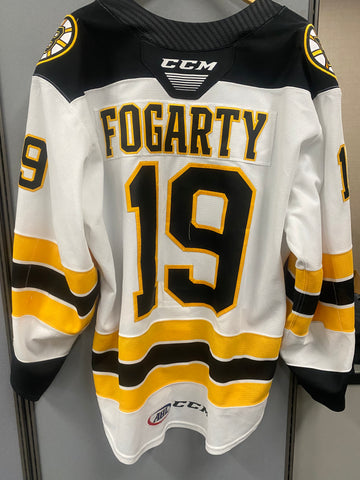 #19 Steven Fogarty 2021-22 Game Worn White Jersey