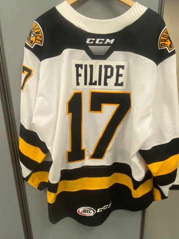 #17 Matt Flilpe 2020-21 Game Worn White Jersey