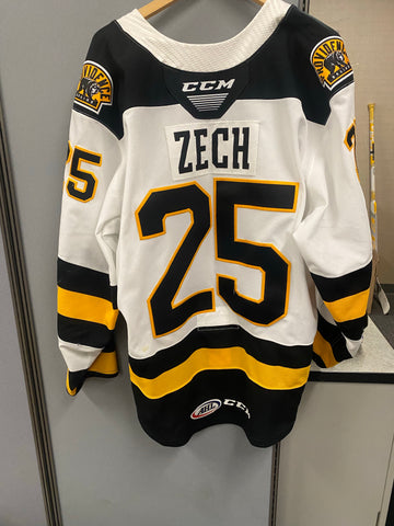 #25 Cooper Zech 2020-21 Game Worn White Jersey